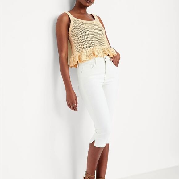 Old Navy Sweet Butter Sleeveless Open-Stitch Peplum Sweater - Picture 3 of 10